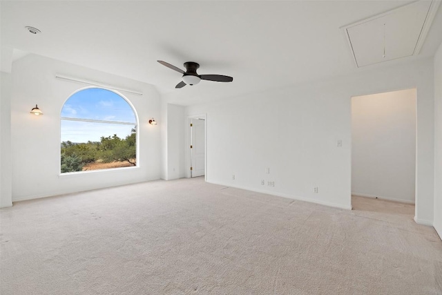 700 Longview Cir, Dripping Springs, TX 78620 - unfurnished room with attic access, light colored carpet, ceiling fan, and baseboards