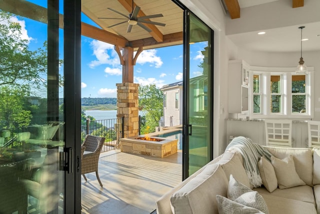 1107 Challenger, Lakeway, TX 78734 - sunroom with a water view