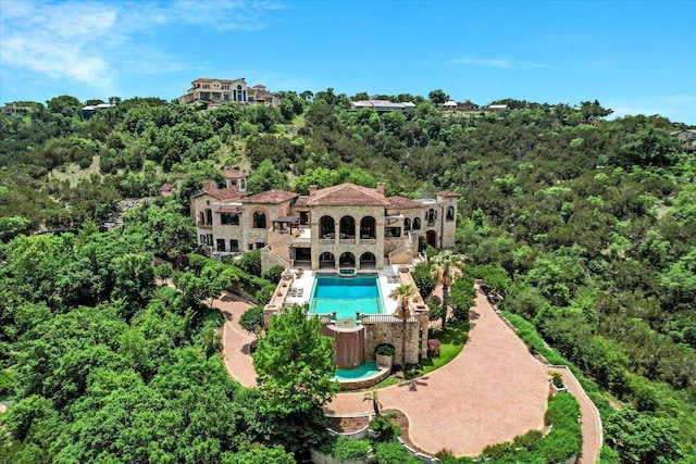 12861 Hughes Park Rd, Austin, TX 78732 - aerial view of a pool