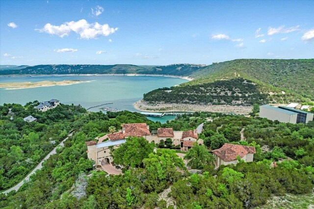 12861 Hughes Park Rd, Austin, TX 78732 - bird's eye view of a water and mountain view