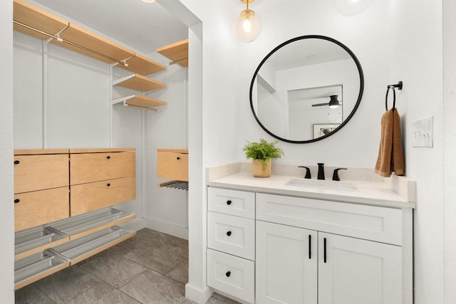 8907 Hunters Trce, Austin, TX 78758 - bathroom with vanity and a ceiling fan