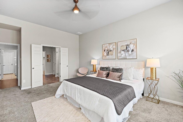 433 Vista Portola Loop, Liberty Hill, TX 78642 - carpeted bedroom featuring baseboards and ceiling fan