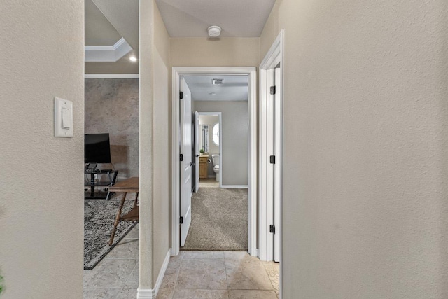 1420 Gomer Ln, Harker Heights, TX 76548 - corridor featuring a textured wall and light tile patterned flooring