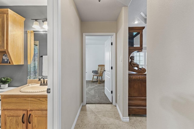 1420 Gomer Ln, Harker Heights, TX 76548 - corridor with a sink and light tile patterned floors