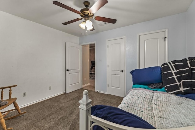 1420 Gomer Ln, Harker Heights, TX 76548 - carpeted bedroom with ceiling fan and baseboards