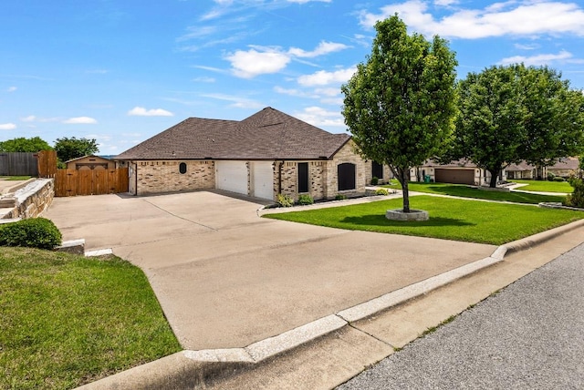 1420 Gomer Ln, Harker Heights, TX 76548 - french provincial home featuring an attached garage, driveway, a gate, and brick siding