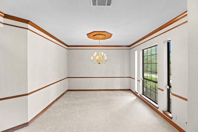 9002 Scotsman Dr, Austin, TX 78750 - carpeted empty room featuring crown molding, a chandelier, and baseboards
