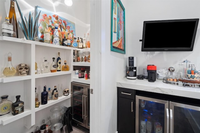 108 Stephanie Ln, Austin, TX 78738 - indoor dry bar with wine cooler