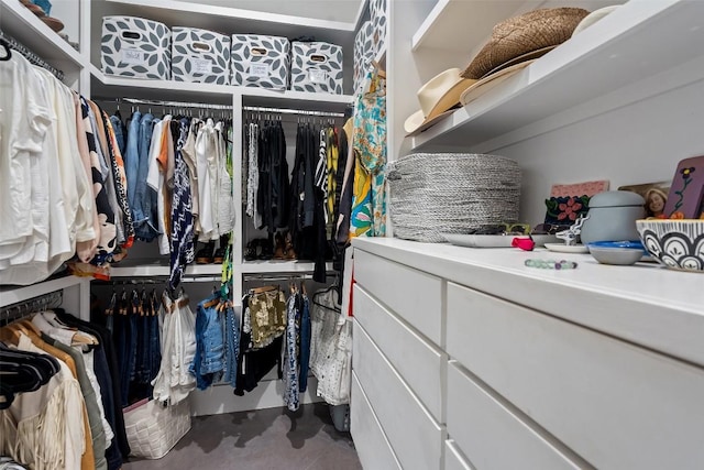 view of walk in closet