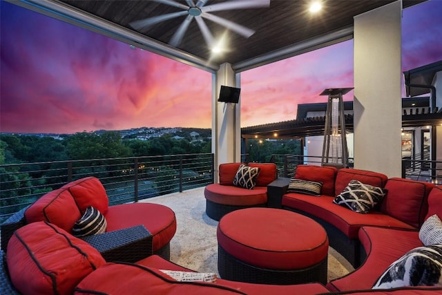 108 Stephanie Ln, Austin, TX 78738 - patio / terrace with an outdoor living space and a ceiling fan