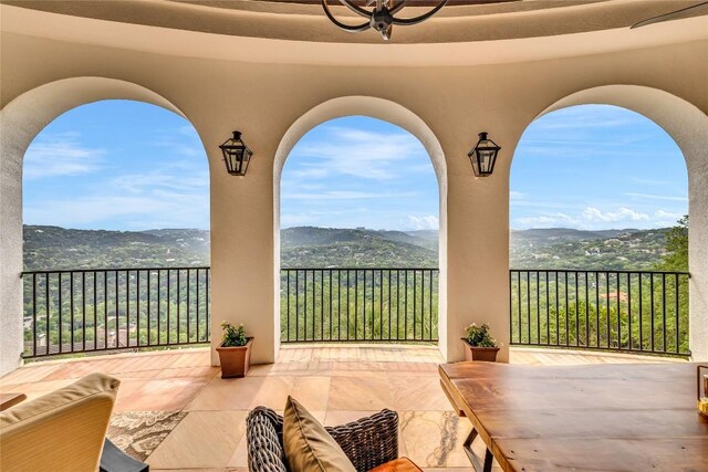 1710 Mount Larson Rd, Austin, TX 78746 - view of patio with a mountain view