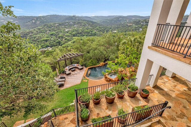 1710 Mount Larson Rd, Austin, TX 78746 - balcony featuring a mountain view