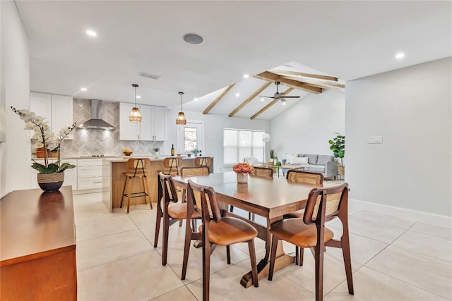 7000 Scenic Brook Dr, Austin, TX 78736 - dining room with a ceiling fan, light tile patterned floors, and recessed lighting