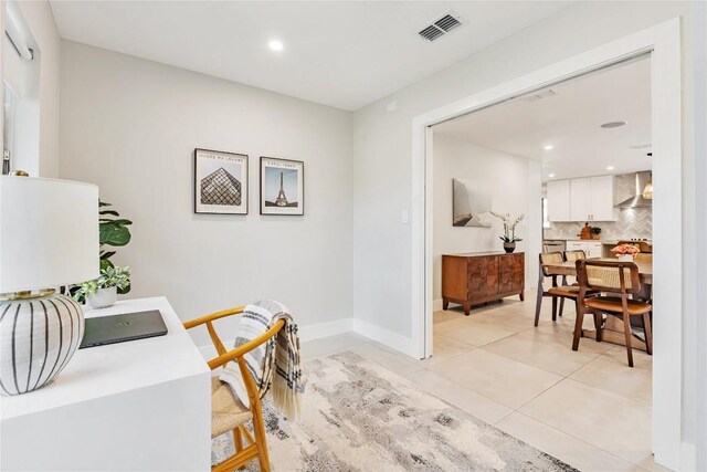 7000 Scenic Brook Dr, Austin, TX 78736 - office with recessed lighting, light tile patterned floors, and baseboards