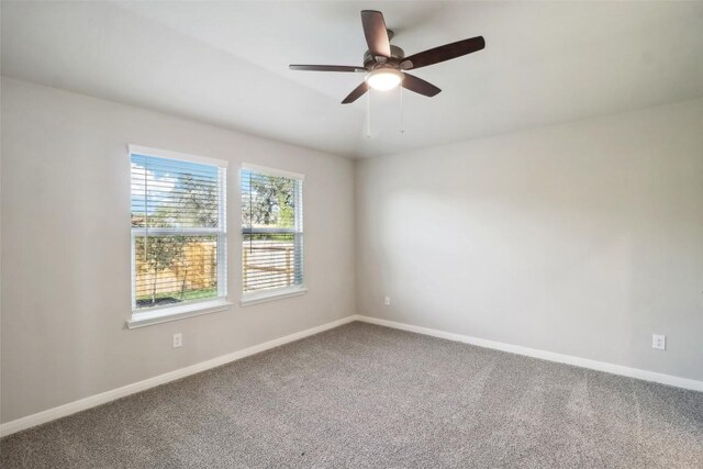 832 Sun Grove Trl, Georgetown, TX 78628 - carpeted spare room featuring baseboards and ceiling fan