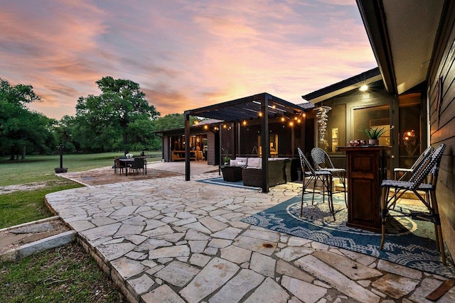 view of patio featuring an outdoor hangout area and outdoor dining space