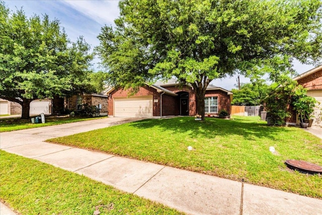 view of front of property with brick siding, concrete driveway, and an attached garage