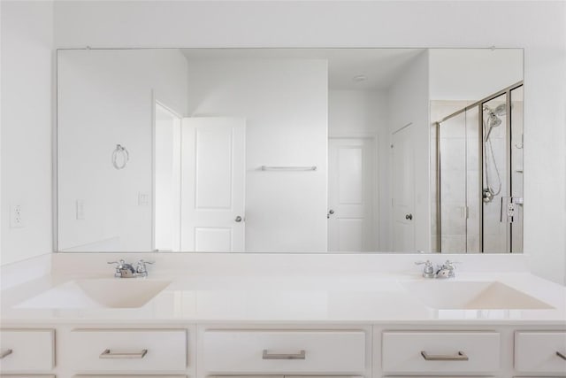 1203 Diggy Dr, Austin, TX 78748 - bathroom with double vanity and a shower stall