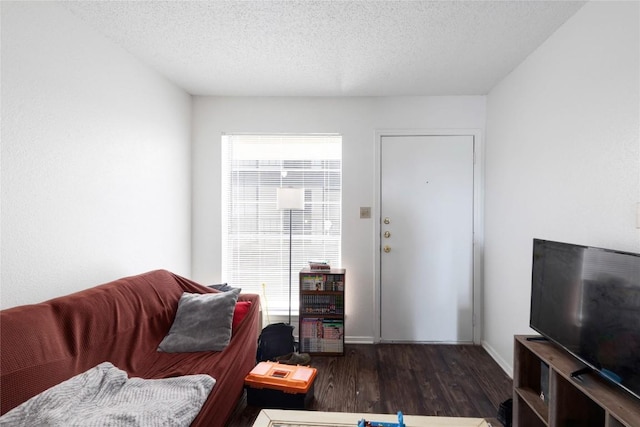 2803 Hemphill Park Unit B204, Austin, TX 78705 - living room with wood finished floors, a textured ceiling, and baseboards