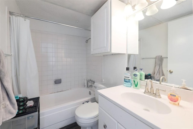 2803 Hemphill Park Unit B204, Austin, TX 78705 - full bathroom featuring shower / bath combo with shower curtain, vanity, and toilet