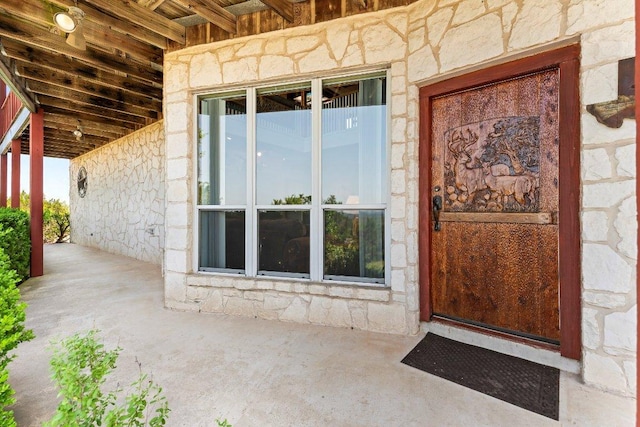 9038 Eagles Vw, Spring Branch, TX 78070 - property entrance with stone siding
