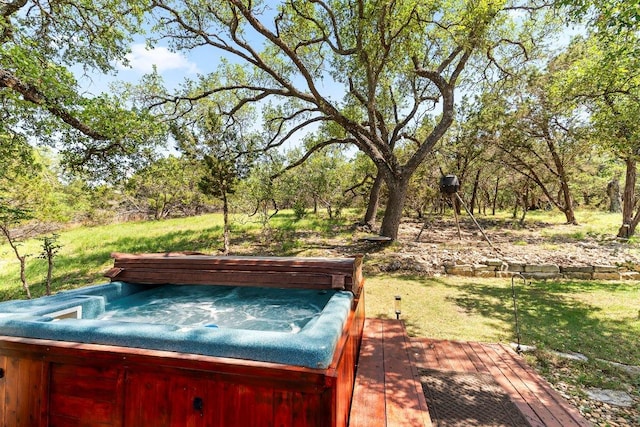 9038 Eagles Vw, Spring Branch, TX 78070 - deck with a covered hot tub