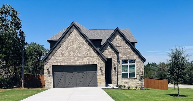 102 Kent St, Bastrop, TX 78602 - view of front of property with a shingled roof, concrete driveway, a garage, and brick siding
