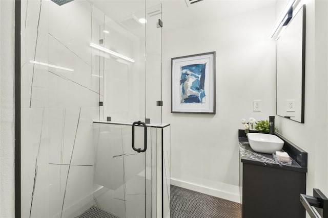 620 Bermuda St, Lakeway, TX 78734 - full bath with vanity, a stall shower, and baseboards