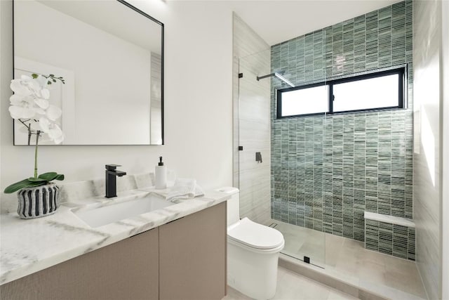 620 Bermuda St, Lakeway, TX 78734 - full bathroom with toilet, vanity, and a stall shower