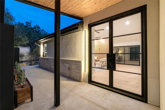 view of patio / terrace featuring french doors