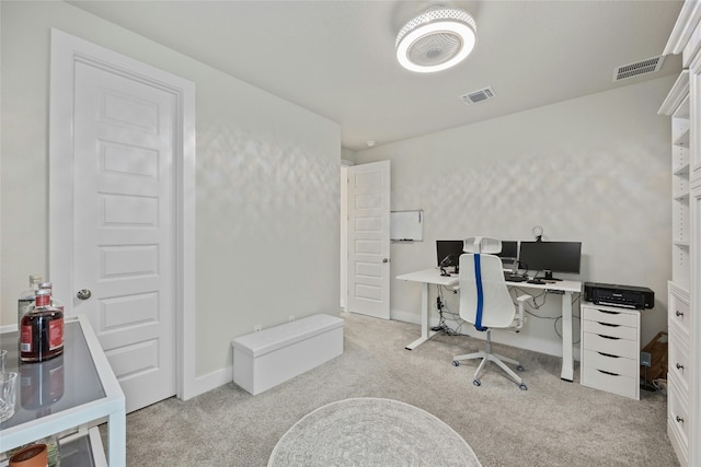 office featuring carpet floors and baseboards