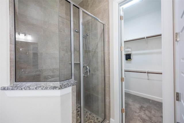 2713 Margarita Ct, Round Rock, TX 78665 - full bath featuring a stall shower and a spacious closet