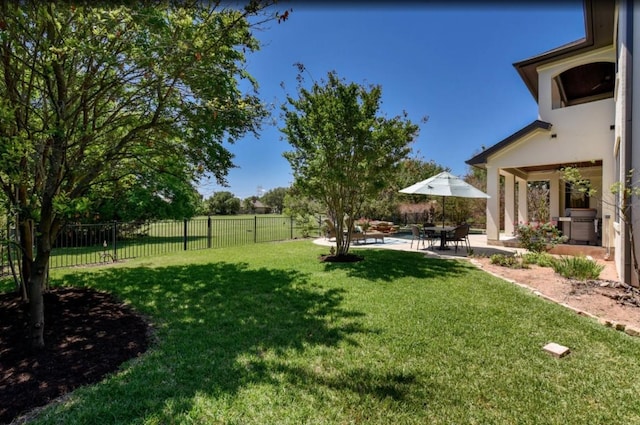 view of yard with a patio area