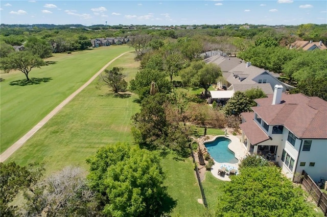 bird's eye view of a pool