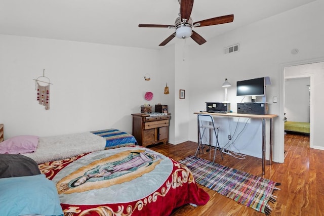1605 Coronado Hills Dr Unit B, Austin, TX 78752 - bedroom with wood finished floors and lofted ceiling