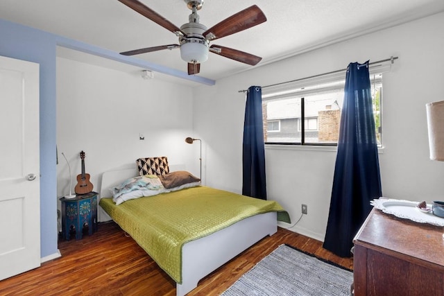 1605 Coronado Hills Dr Unit B, Austin, TX 78752 - bedroom with wood finished floors and ceiling fan