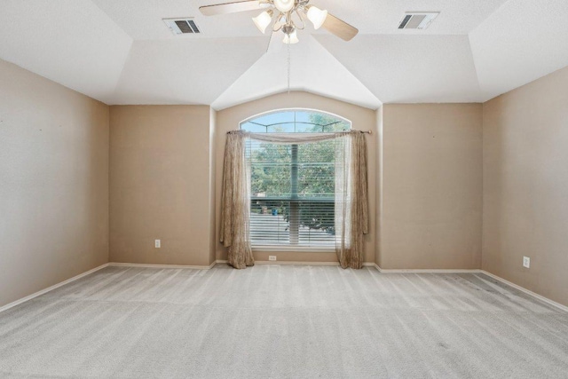 14104 Ballycastle Trl, Austin, TX 78717 - spare room with a ceiling fan, carpet, and vaulted ceiling