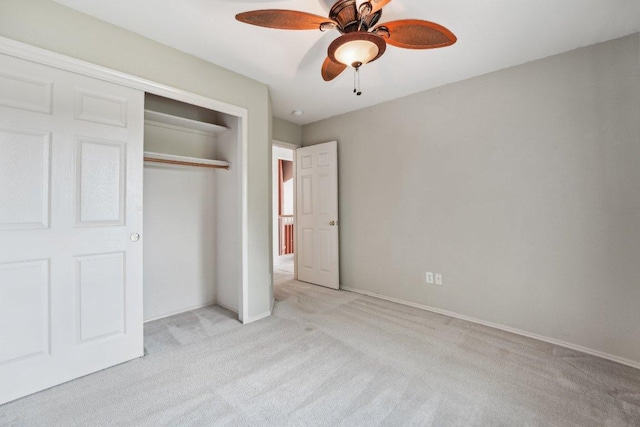 14104 Ballycastle Trl, Austin, TX 78717 - unfurnished bedroom featuring light carpet, a closet, and ceiling fan