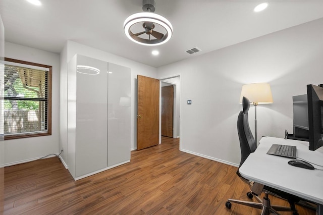 7303 Carlwood Dr, Austin, TX 78759 - office with wood finished floors, recessed lighting, and baseboards