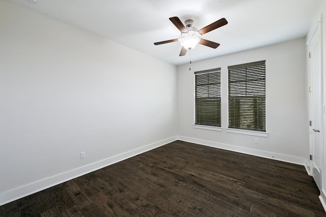 5303 Patagonia Pass, Austin, TX 78738 - spare room featuring baseboards, ceiling fan, and dark wood-type flooring