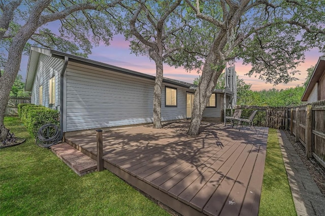 7815 Croftwood Dr, Austin, TX 78749 - view of deck at dusk