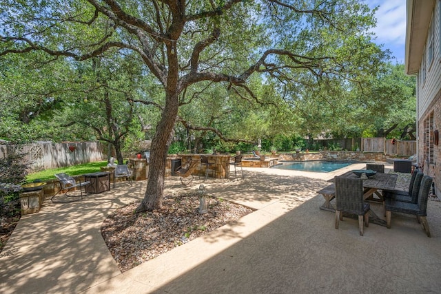 view of patio with a fenced backyard
