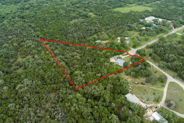 28920 Country Dr, New Braunfels, TX 78132 - aerial overview of property's location with a forest and property parcel outlined