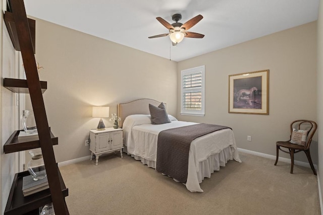 313 Monahans Dr, Georgetown, TX 78628 - bedroom featuring light carpet and a ceiling fan