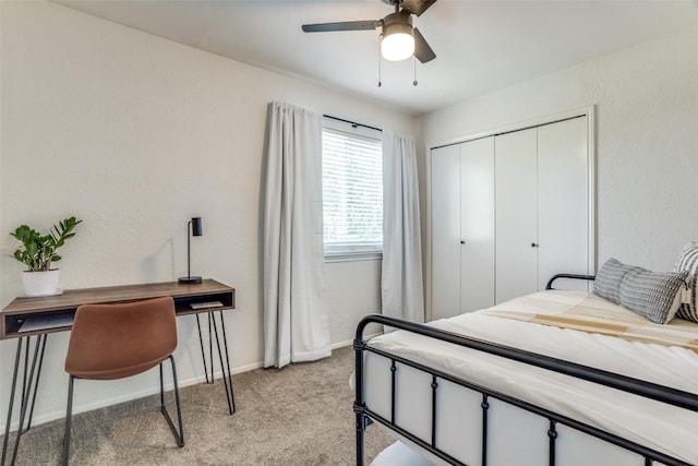 809 Meadowcreek Dr, Round Rock, TX 78664 - bedroom featuring light colored carpet, an office area, a closet, baseboards, and a textured wall