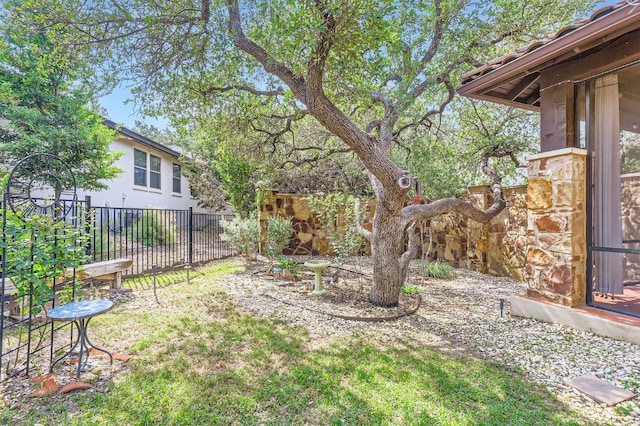 view of yard with fence
