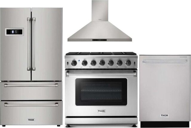 2111 Prather Ln Unit 1, Austin, TX 78704 - kitchen view of ventilation hood, premium appliances, and a warming drawer