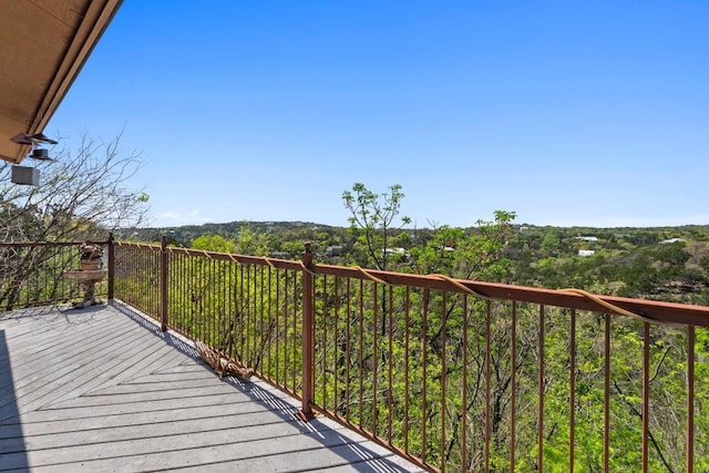 909 Redbud Trl, West Lake Hills, TX 78746 - wooden terrace with a forest view