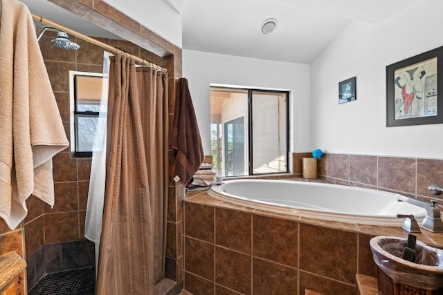 909 Redbud Trl, West Lake Hills, TX 78746 - full bath featuring tiled shower and a garden tub