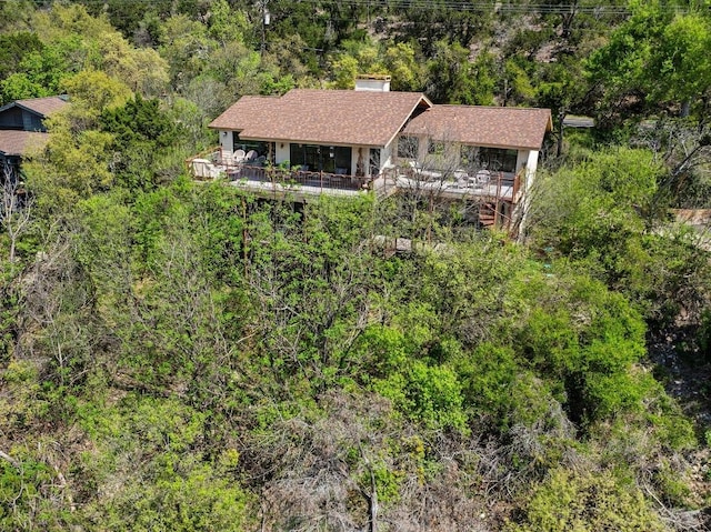 909 Redbud Trl, West Lake Hills, TX 78746 - view of subject property with a heavily wooded area
